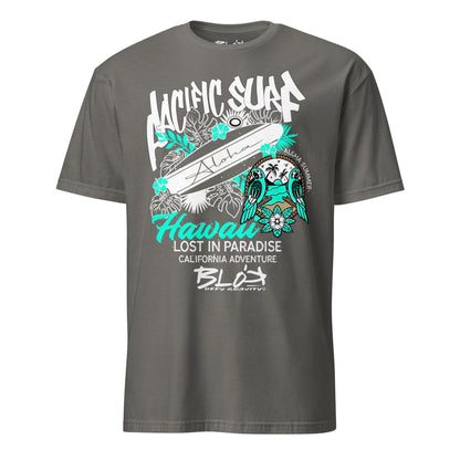 Pacific Surf Hawaii - Front Print in White & Turquoise - Men's Classic Fit