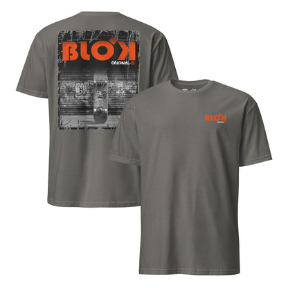 Blok Skateboard - Front & Back Print - with Orange Logo