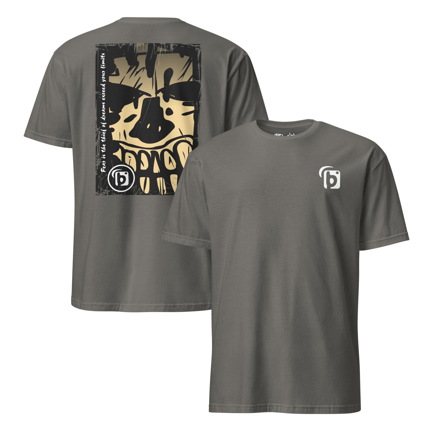 BLOK Tiki Skull - Sand & White Front & Back Print Women's Relaxed Fit Graphic T-Shirt