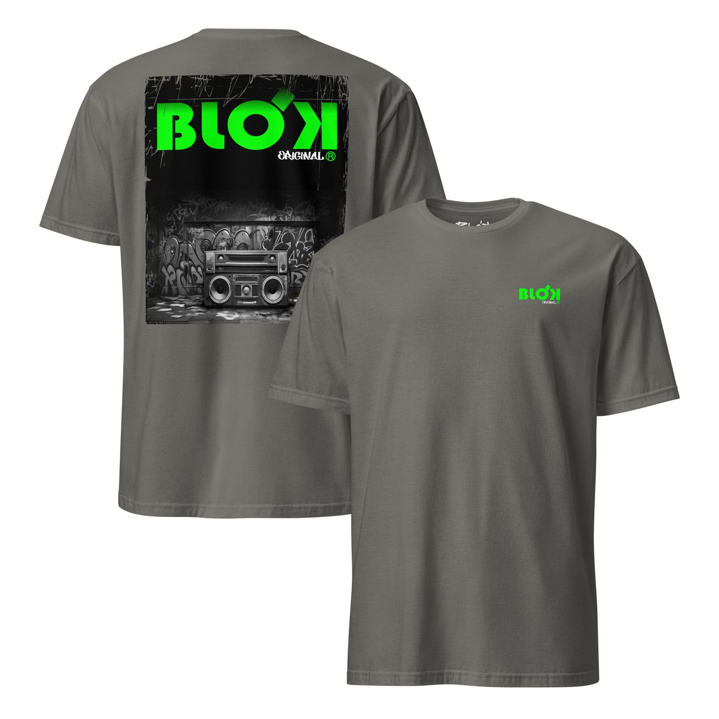 Boom Box - Front & Back Print with Green Logo - Women's Relaxed Fit