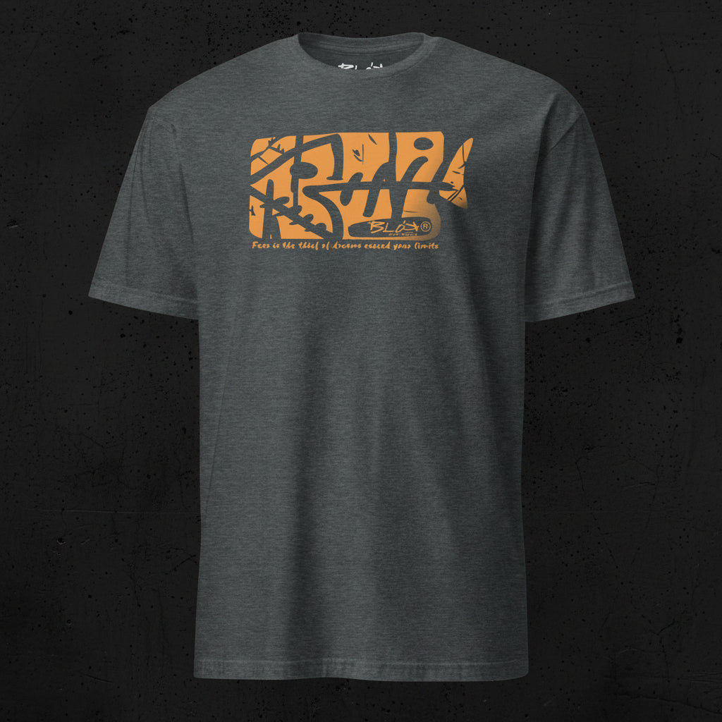 Fish Bone - Front Print - in Orange - Men's Classic Fit Orange Graphic T-Shirt