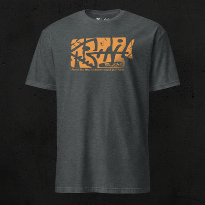 Fish Bone - Front Print - in Orange - Men's Classic Fit Orange Graphic T-Shirt