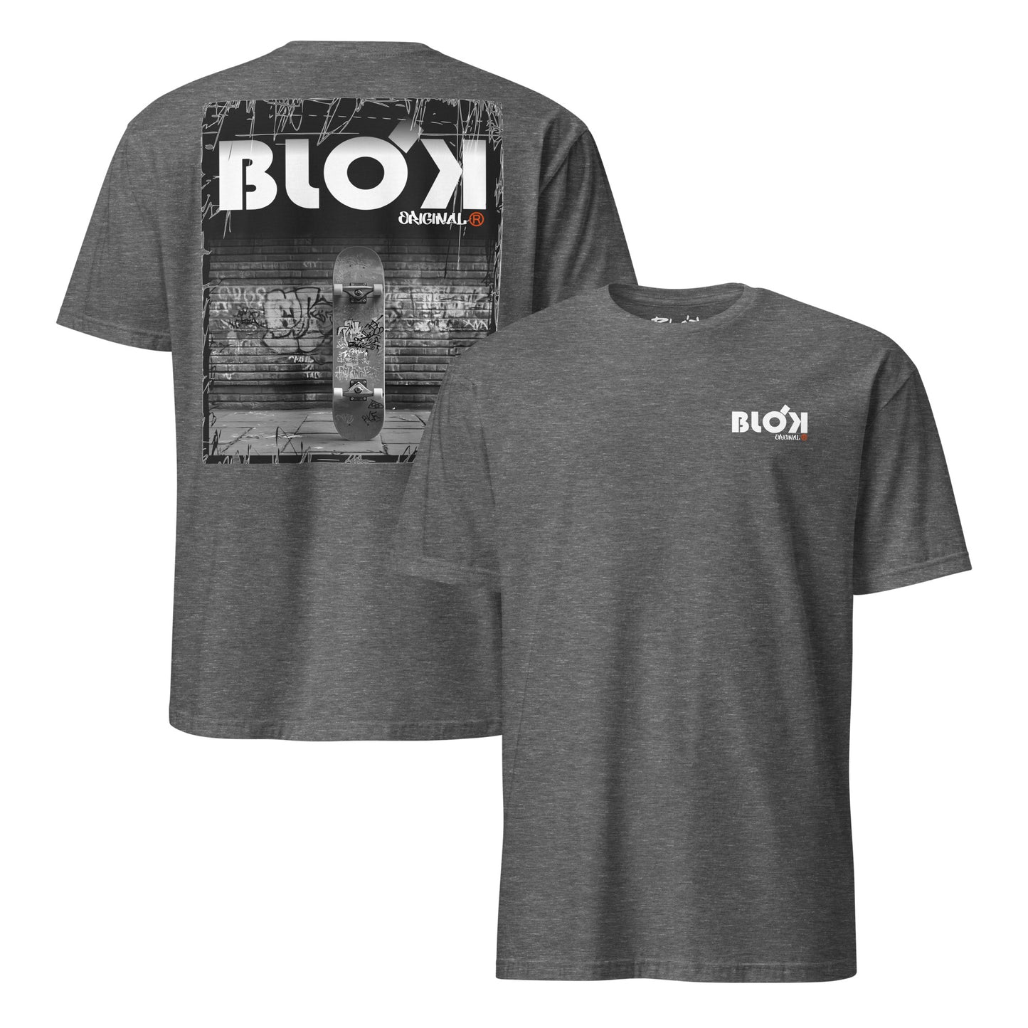 BLOK Skateboard - Orange Front Print Women's Relaxed Fit Graphic T-Shirt