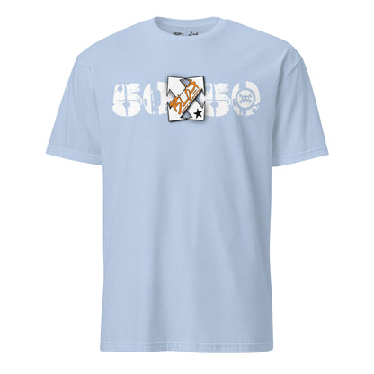 50/50 - in White & Orange Print - Men's Classic Fit
