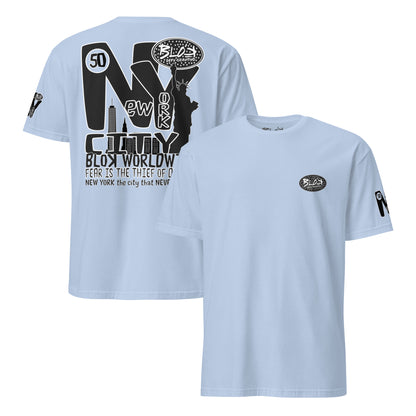 New York City Worldwide - Front, Back & Arm Print in Black & White - Women's Relaxed Fit