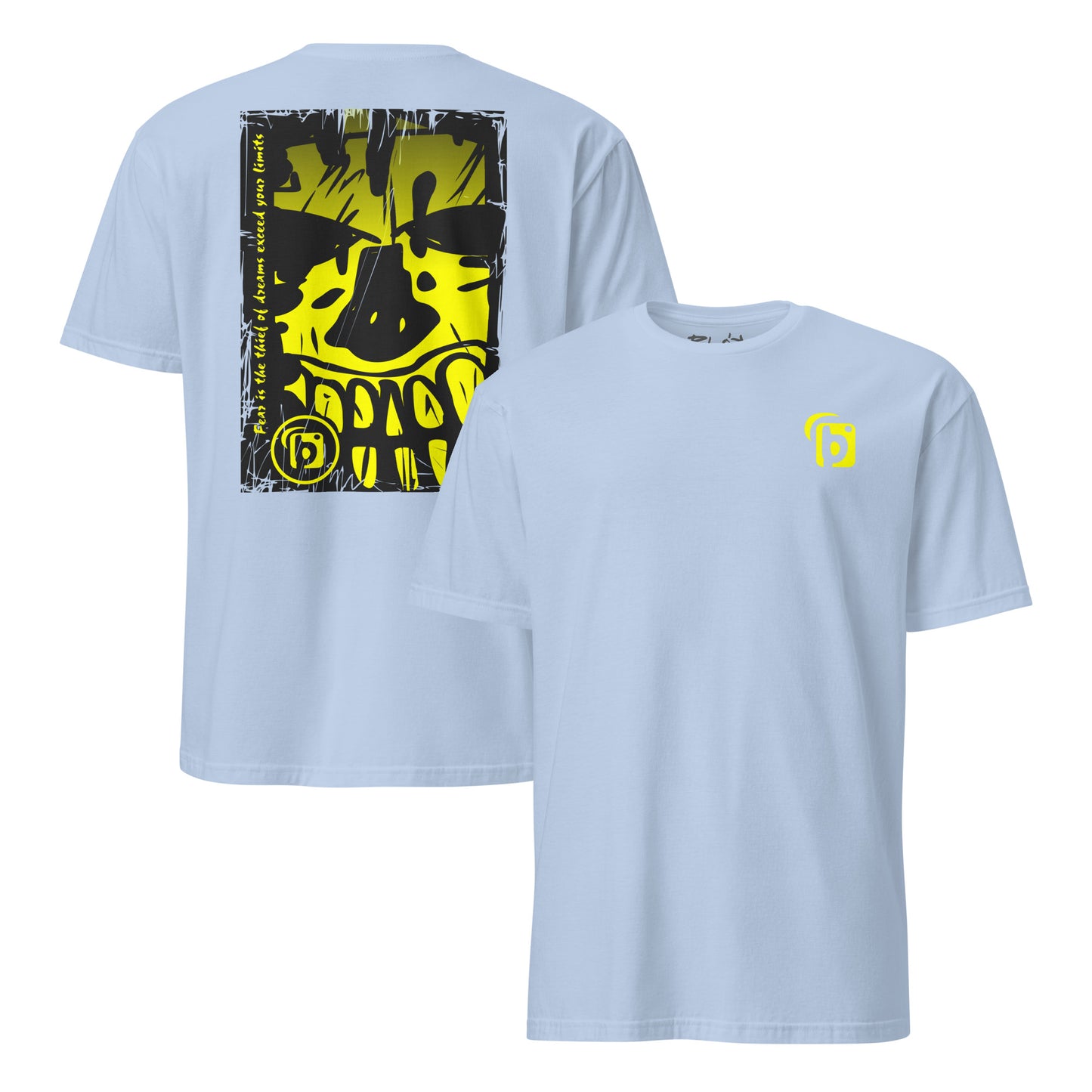 BLOK Tiki Skull - Yellow Front & Back Print Women's Relaxed Fit Graphic T-Shirt