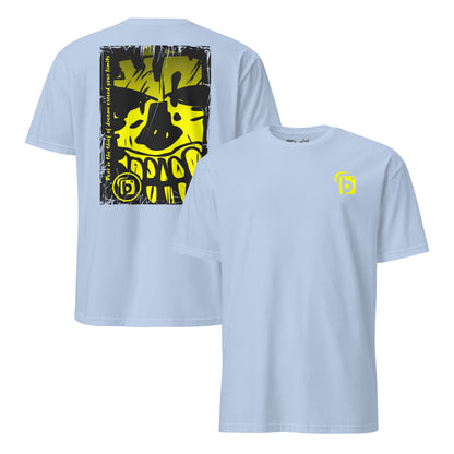 BLOK Tiki Skull - Yellow Front & Back Print Women's Relaxed Fit Graphic T-Shirt