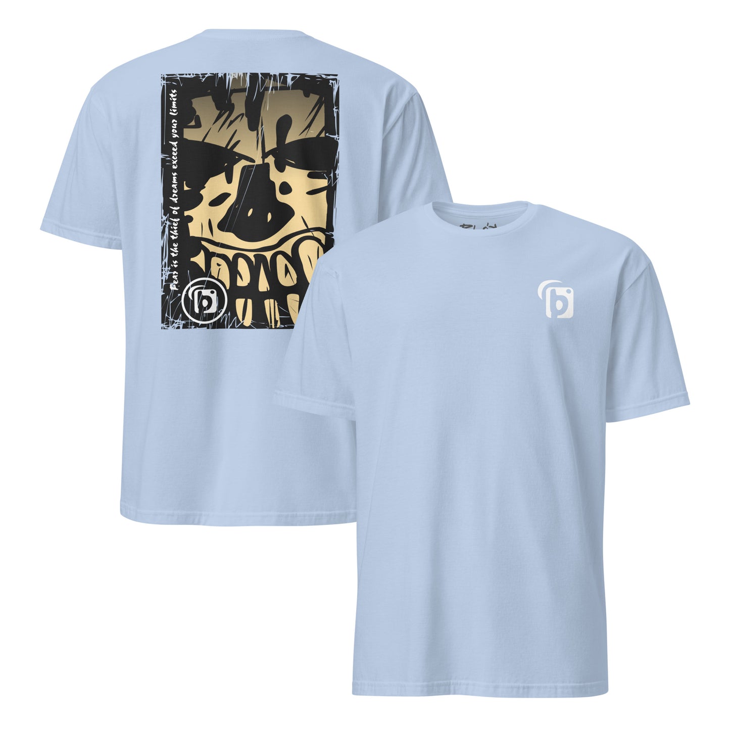 BLOK Tiki Skull - Sand & White Front & Back Print Women's Relaxed Fit Graphic T-Shirt