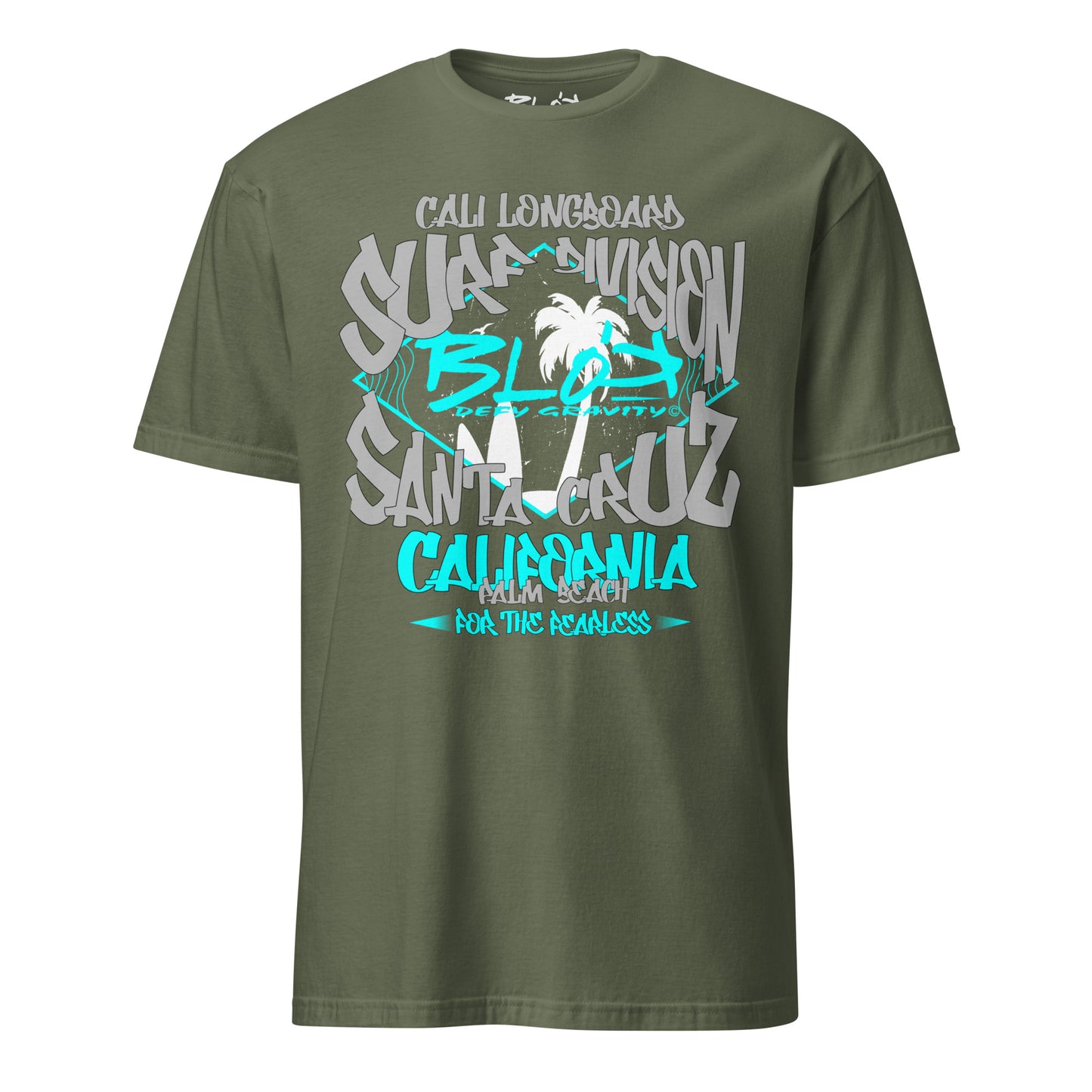 Santa Cruz California - Front Print - in Grey & Turquoise - Women's Relaxed Fit