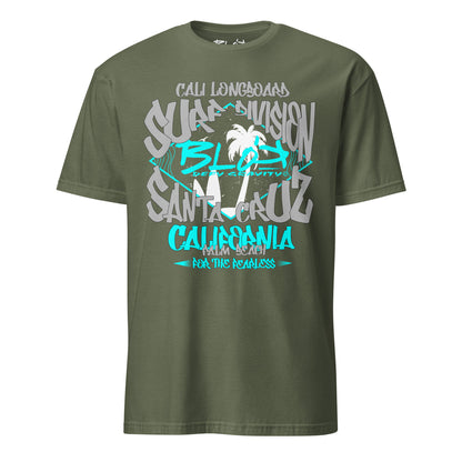 Santa Cruz California - Front Print - in Grey & Turquoise - Women's Relaxed Fit