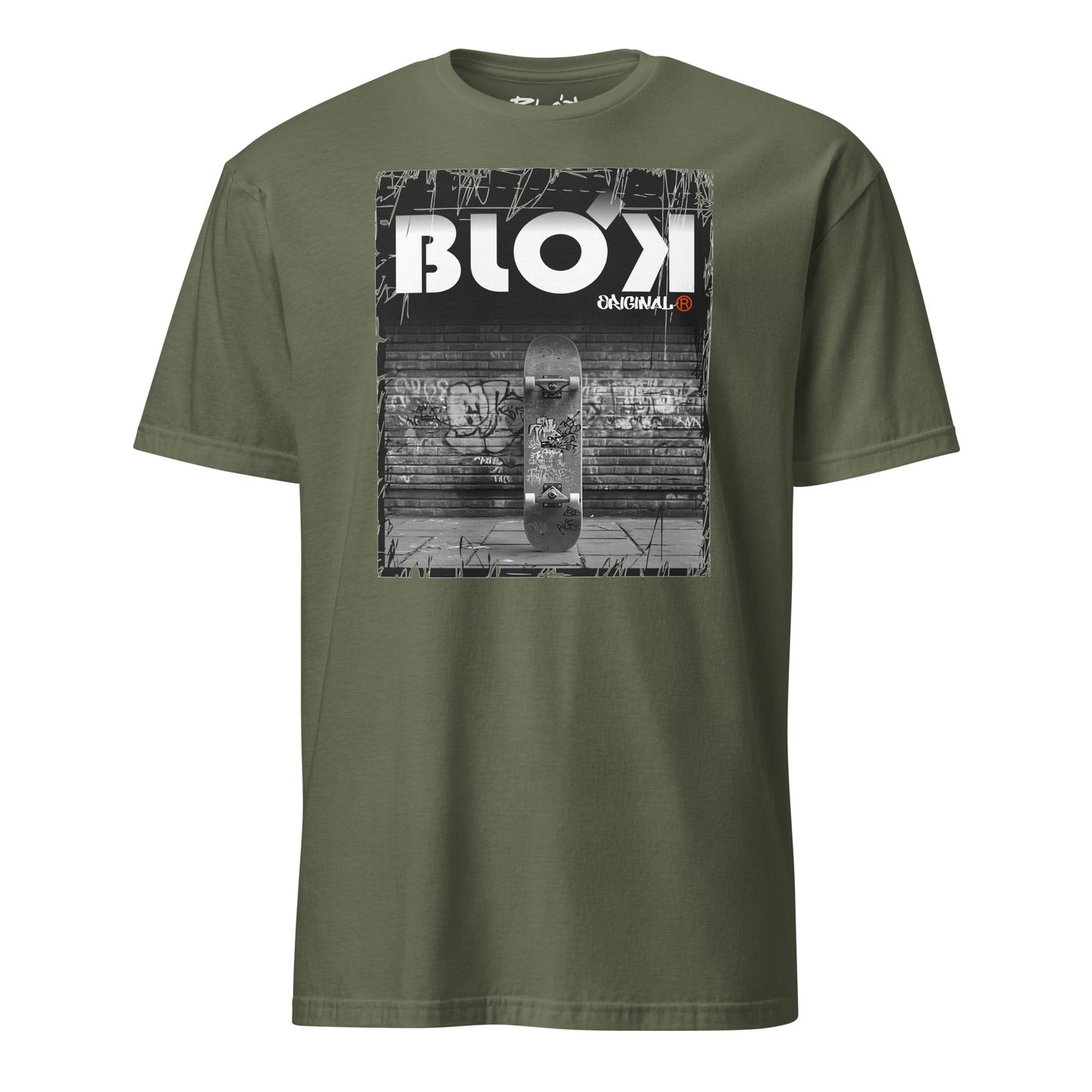 BLOK Skateboard - White Front Print Women's Relaxed Fit Graphic T-Shirt