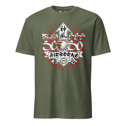Airborne Eagle - Front Print in White & Red - Men's Classic Fit
