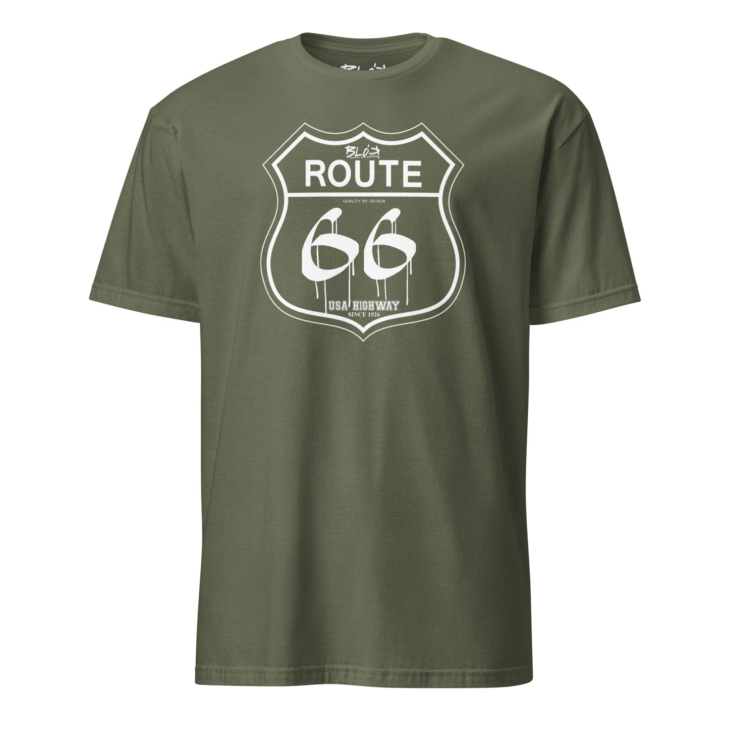 Route 66 - Front Print in White - Men's Classic Fit