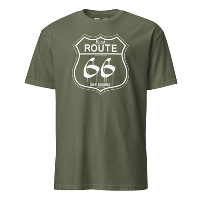 Route 66 - Front Print in White - Men's Classic Fit