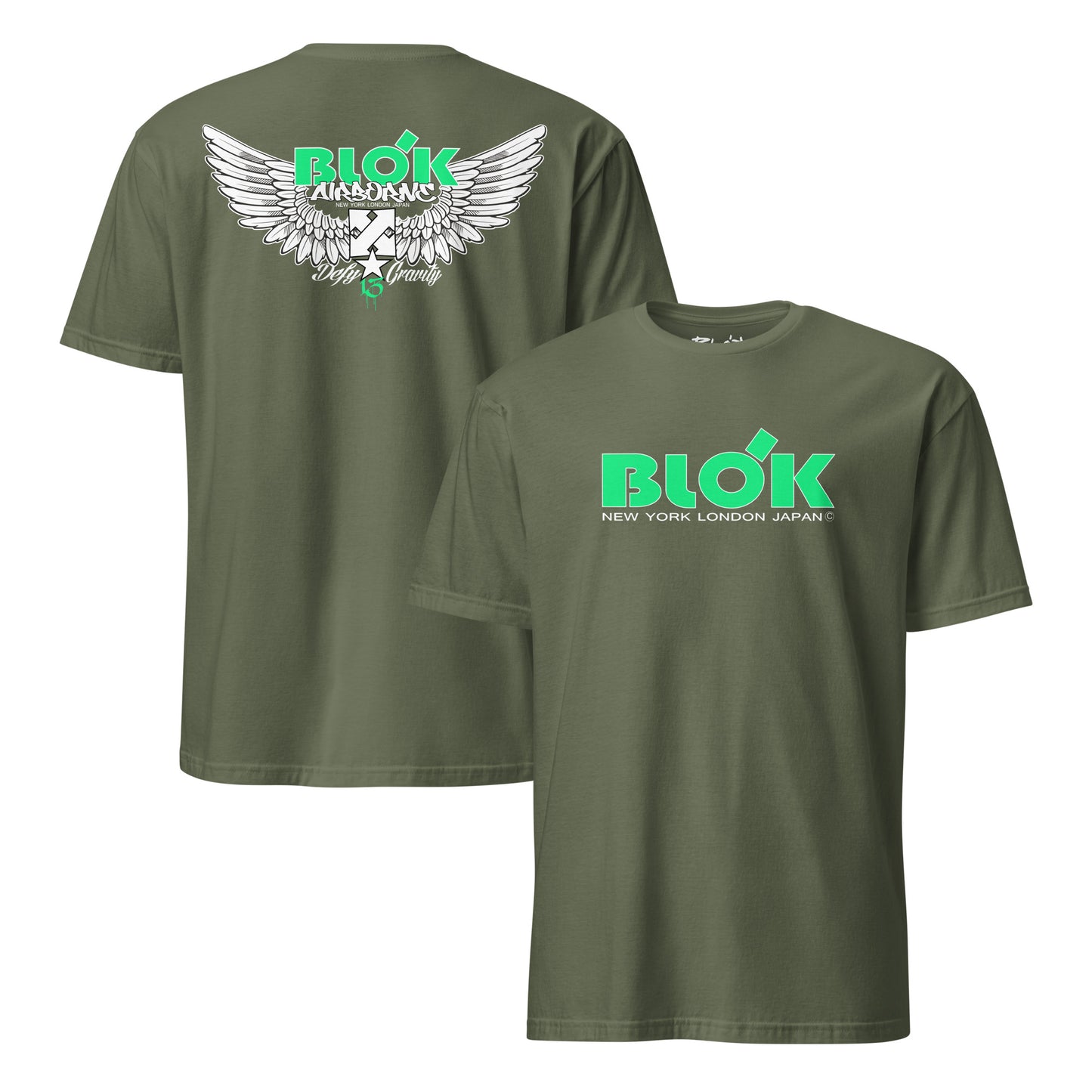 Airborne Wings - Front & Back Print in Green - Women's Relaxed Fit