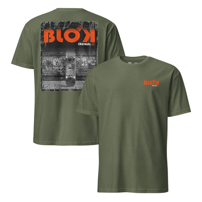 Blok Skateboard - Front & Back Print - with Orange Logo
