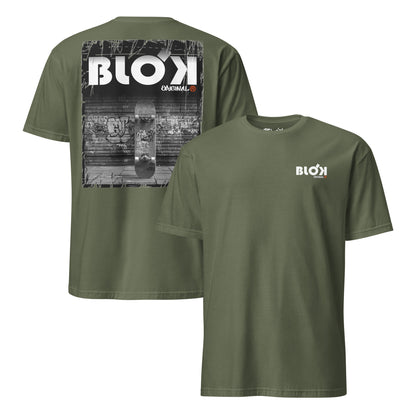 BLOK Skateboard - Orange Front Print Women's Relaxed Fit Graphic T-Shirt