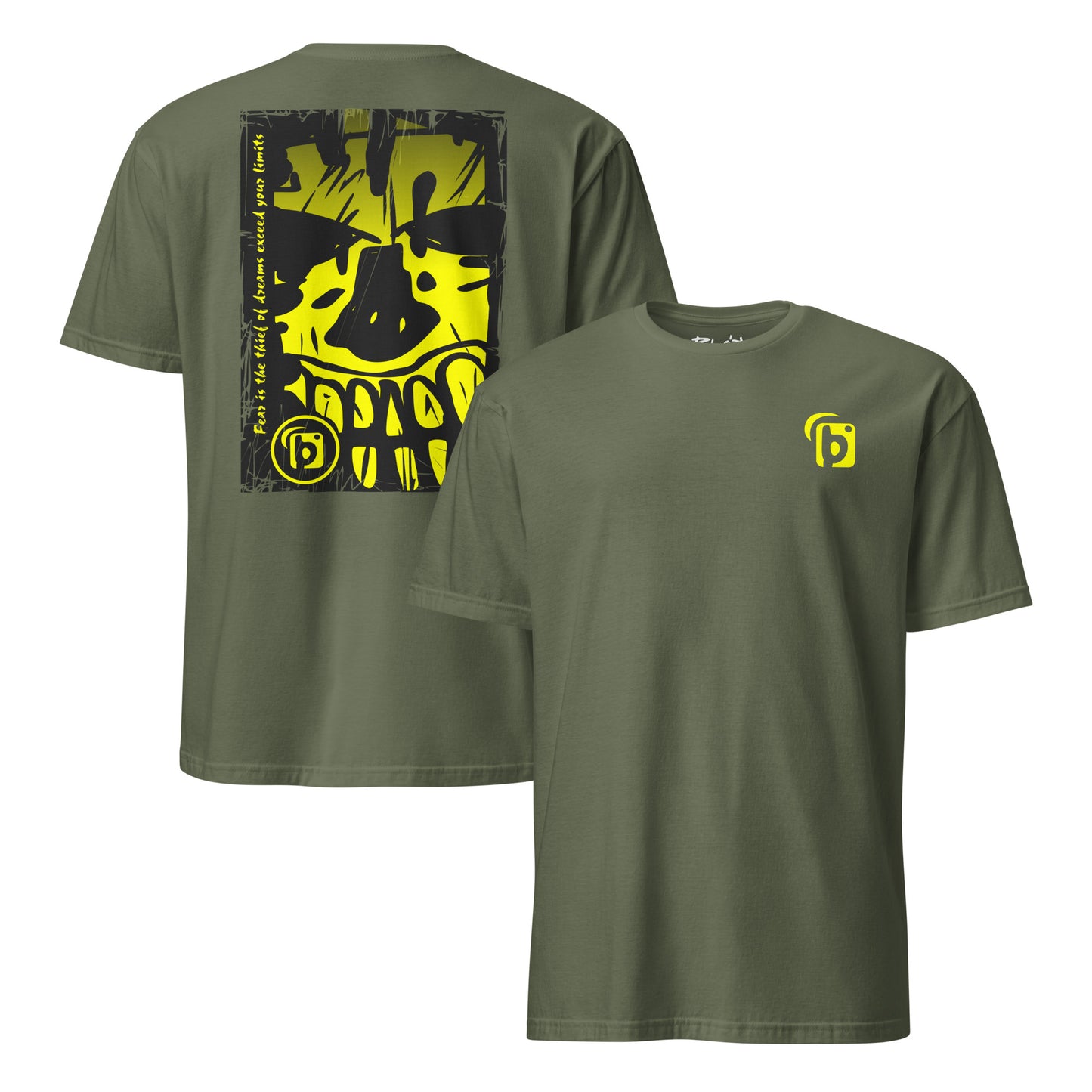 BLOK Tiki Skull - Yellow Front & Back Print Women's Relaxed Fit Graphic T-Shirt