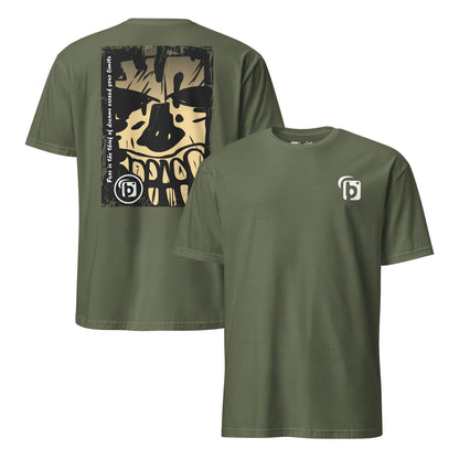BLOK Tiki Skull - Sand & White Front & Back Print Women's Relaxed Fit Graphic T-Shirt