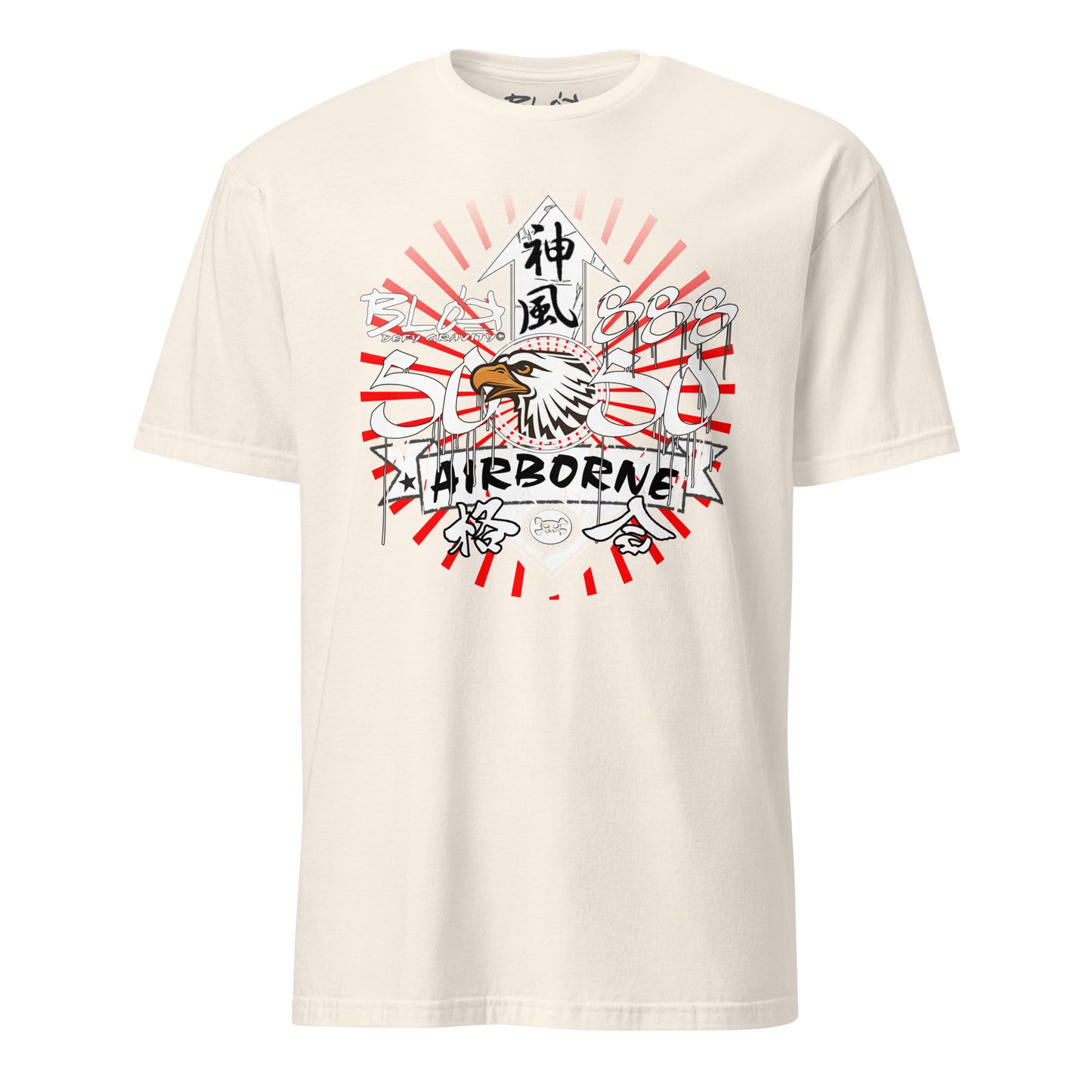 Airborne Eagle - Front Print in White & Red - Men's Classic Fit