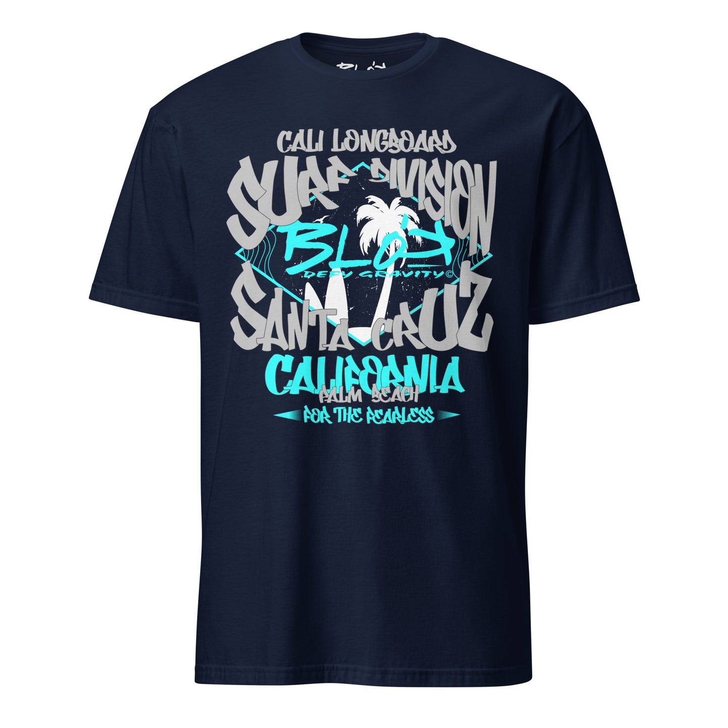 Santa Cruz California - Front Print - in Grey & Turquoise - Women's Relaxed Fit