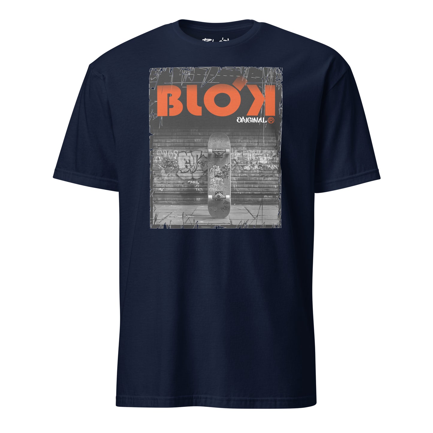 Blok Skateboard - Front Print - with Orange Logo - Women's Relaxed Fit