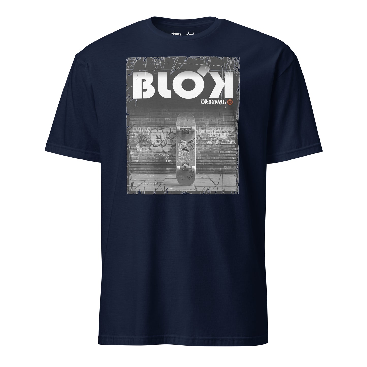 BLOK Skateboard - White Front Print Women's Relaxed Fit Graphic T-Shirt