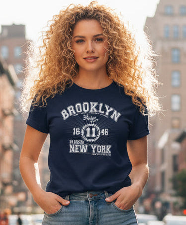 Brooklyn New York - in Black Print - Women's Relaxed Fit