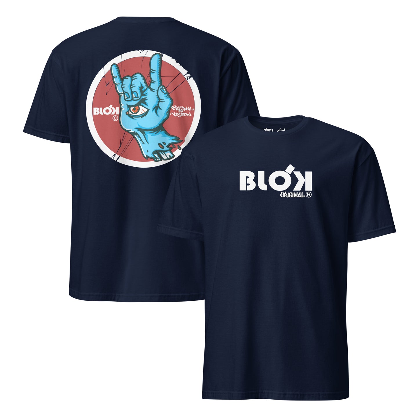 Blok Original Vision - Front & Back Print - in White & Blue - Women's Relaxed Fit