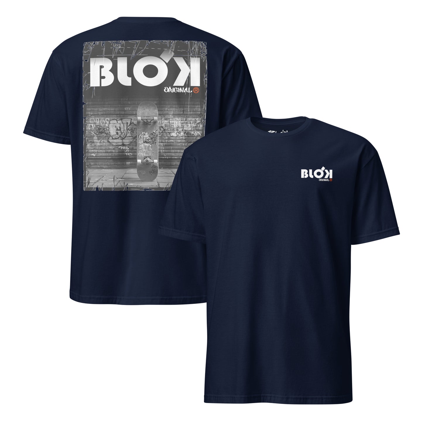 BLOK Skateboard - Orange Front Print Women's Relaxed Fit Graphic T-Shirt
