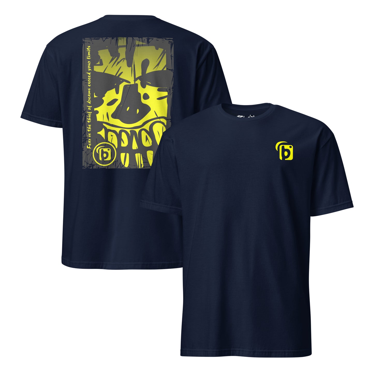 BLOK Tiki Skull - Yellow Front & Back Print Women's Relaxed Fit Graphic T-Shirt