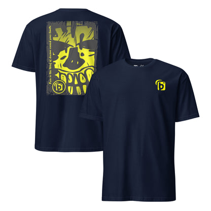 BLOK Tiki Skull - Yellow Front & Back Print Women's Relaxed Fit Graphic T-Shirt