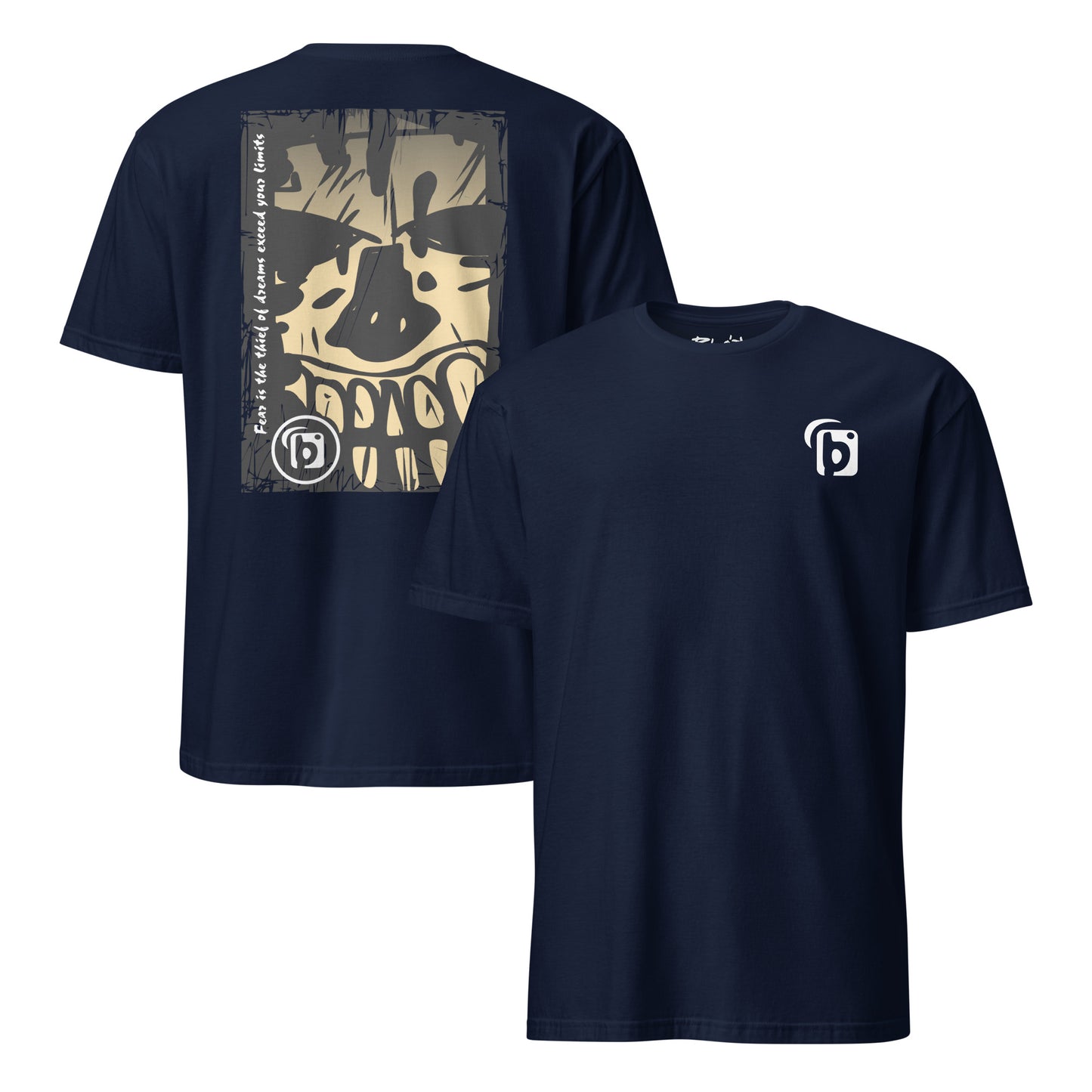 BLOK Tiki Skull - Sand & White Front & Back Print Women's Relaxed Fit Graphic T-Shirt