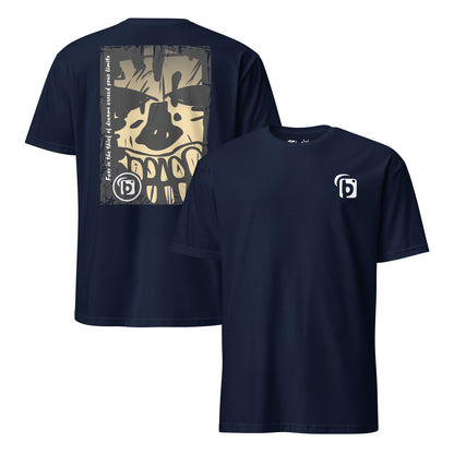 BLOK Tiki Skull - Sand & White Front & Back Print Women's Relaxed Fit Graphic T-Shirt