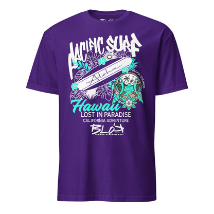 Pacific Surf Hawaii - Front Print in White & Turquoise - Men's Classic Fit