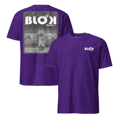 BLOK Skateboard - Orange Front Print Women's Relaxed Fit Graphic T-Shirt