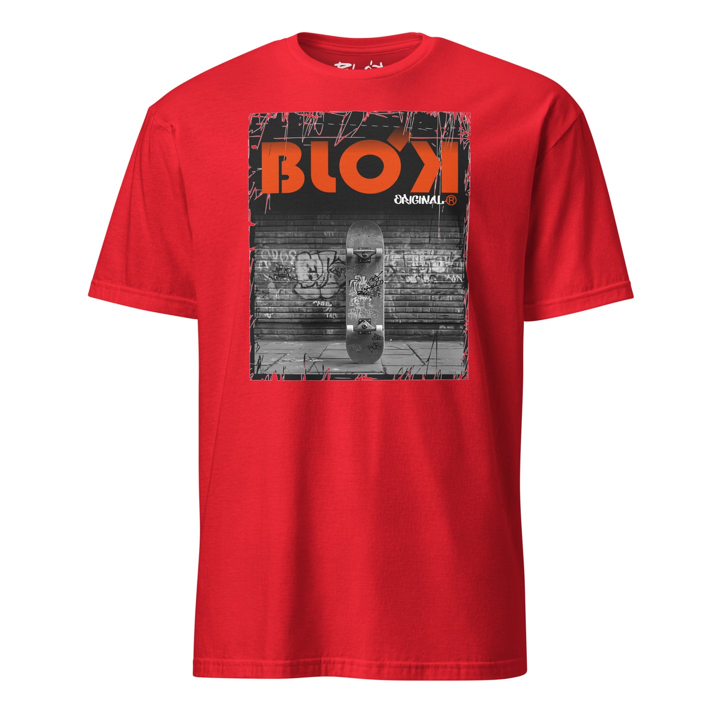 Blok Skateboard - Front Print - with Orange Logo - Women's Relaxed Fit