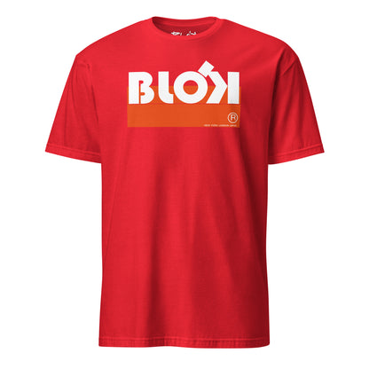 Blok Stripe - Front Print - in Orange & White - Men's Classic Fit