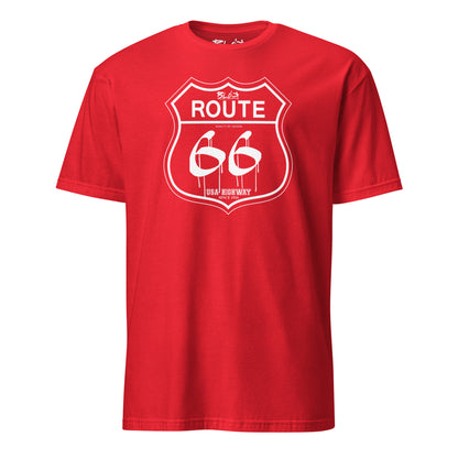 Route 66 - Front Print in White - Men's Classic Fit