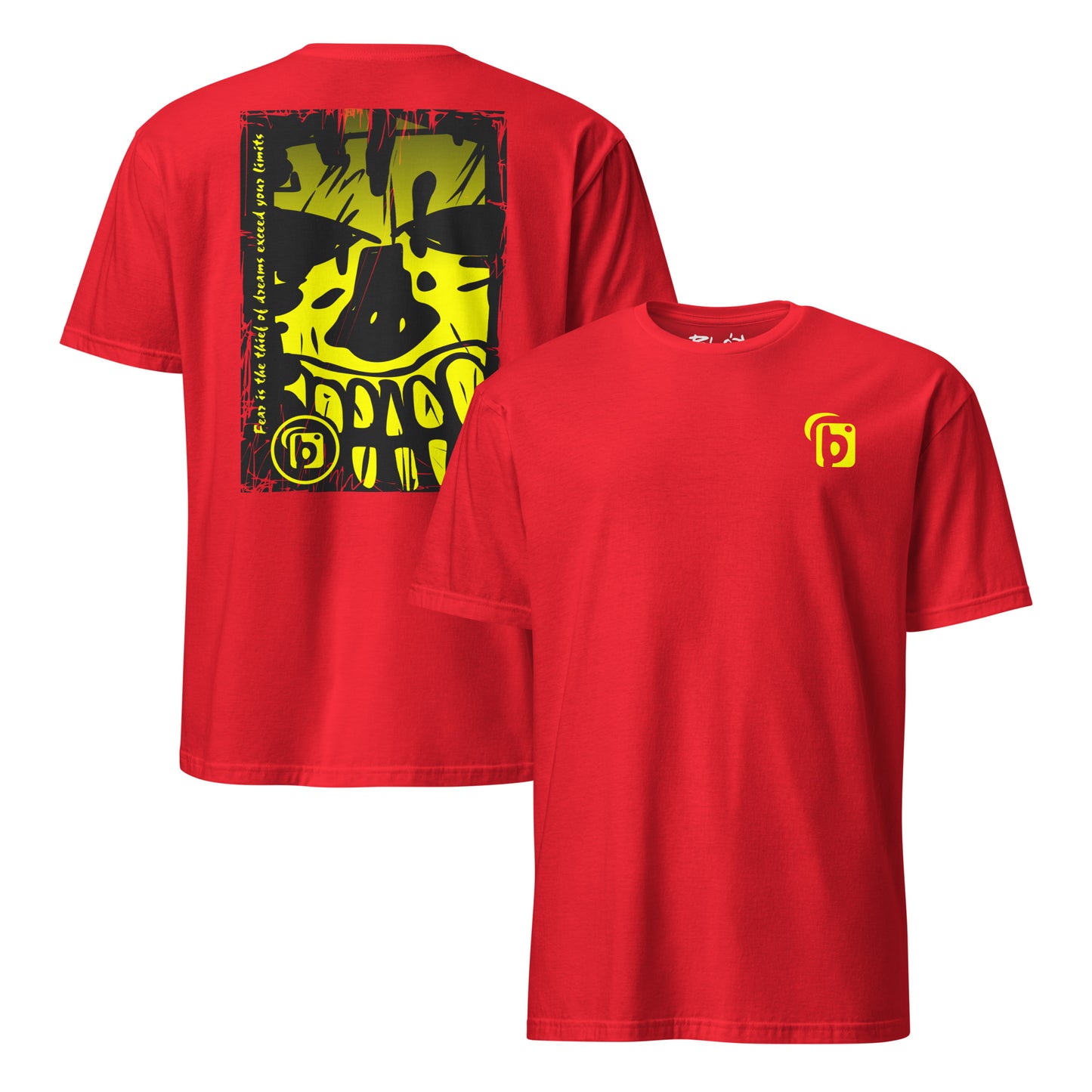 BLOK Tiki Skull - Yellow Front & Back Print Women's Relaxed Fit Graphic T-Shirt