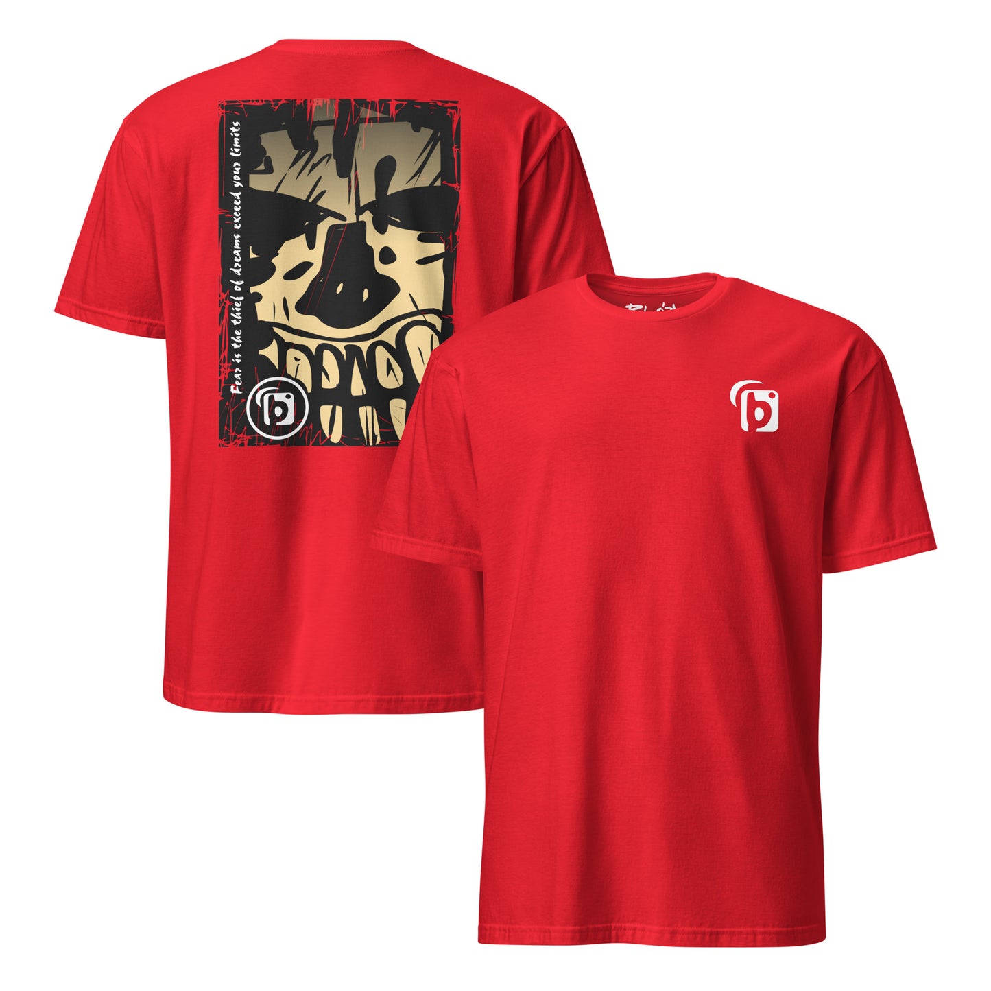 BLOK Tiki Skull - Sand & White Front & Back Print Women's Relaxed Fit Graphic T-Shirt