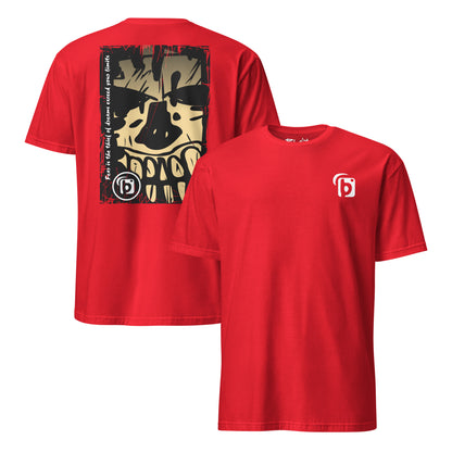 BLOK Tiki Skull - Sand & White Front & Back Print Women's Relaxed Fit Graphic T-Shirt