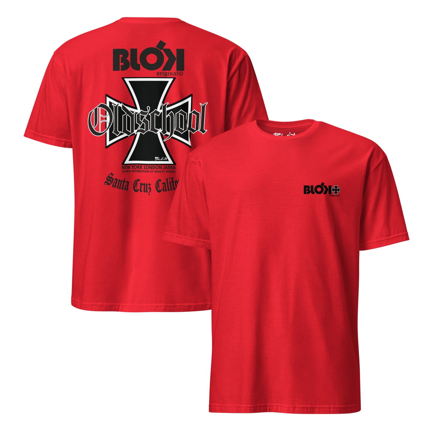 Old School Iron Cross - Front & Back Print in Black - Women's Relaxed Fit