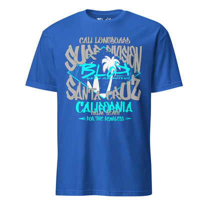Santa Cruz California - Front Print - in Grey & Turquoise - Women's Relaxed Fit