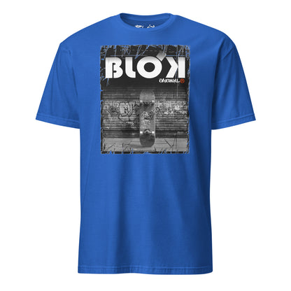 BLOK Skateboard - White Front Print Women's Relaxed Fit Graphic T-Shirt