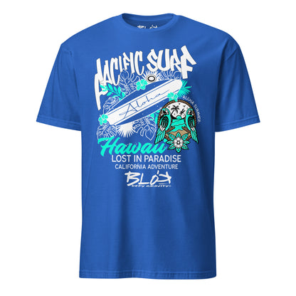 Pacific Surf Hawaii - Front Print in White & Turquoise - Men's Classic Fit