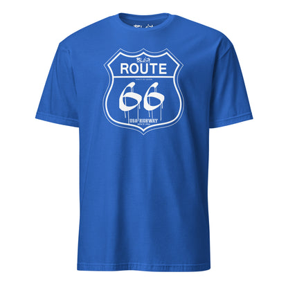Route 66 - Front Print in White - Men's Classic Fit