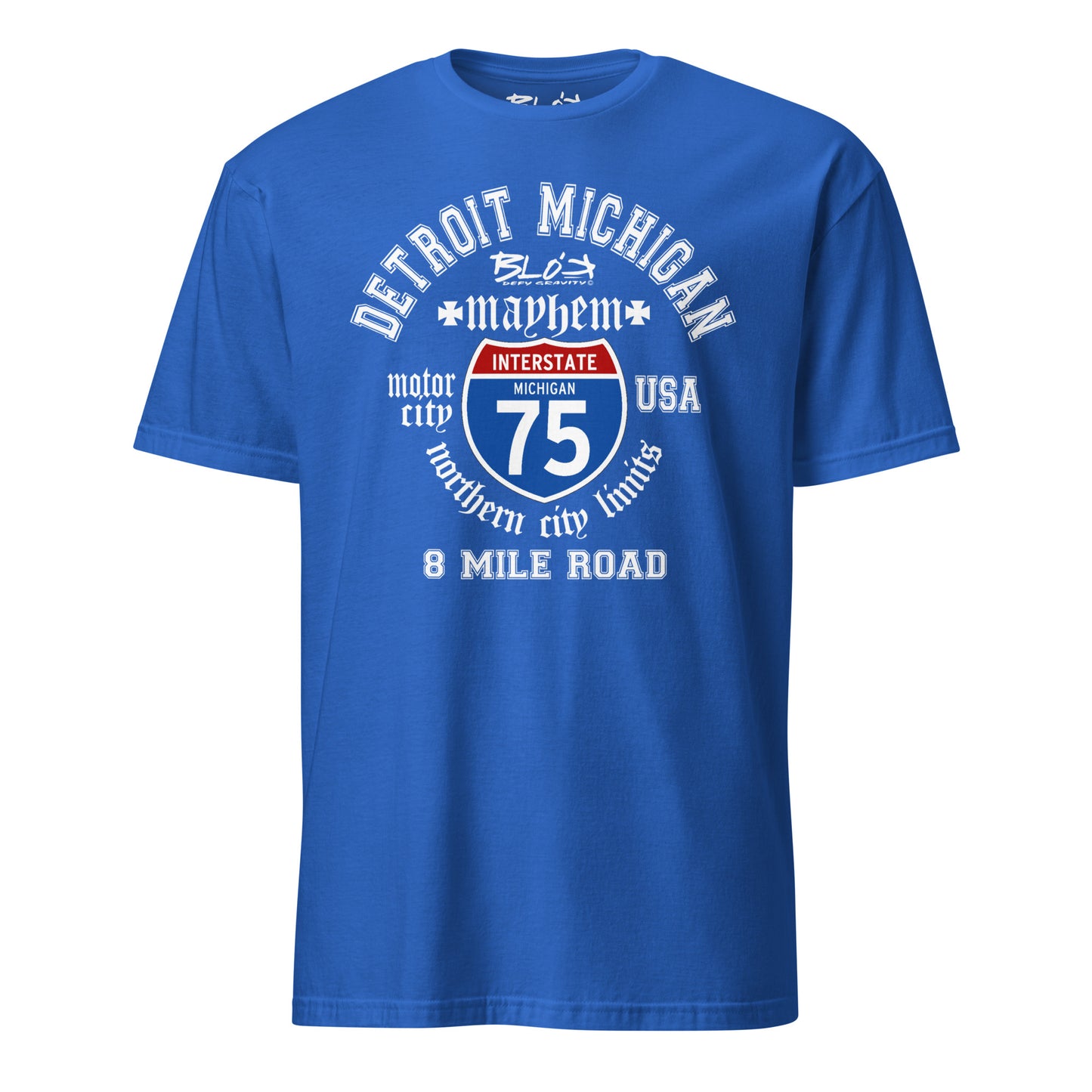 Detroit 8 Mile - Front Print in White - Men's Classic Fit Graphic T-Shirt