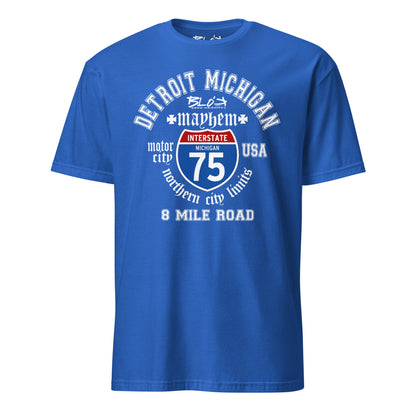 Detroit 8 Mile - Front Print in White - Men's Classic Fit Graphic T-Shirt
