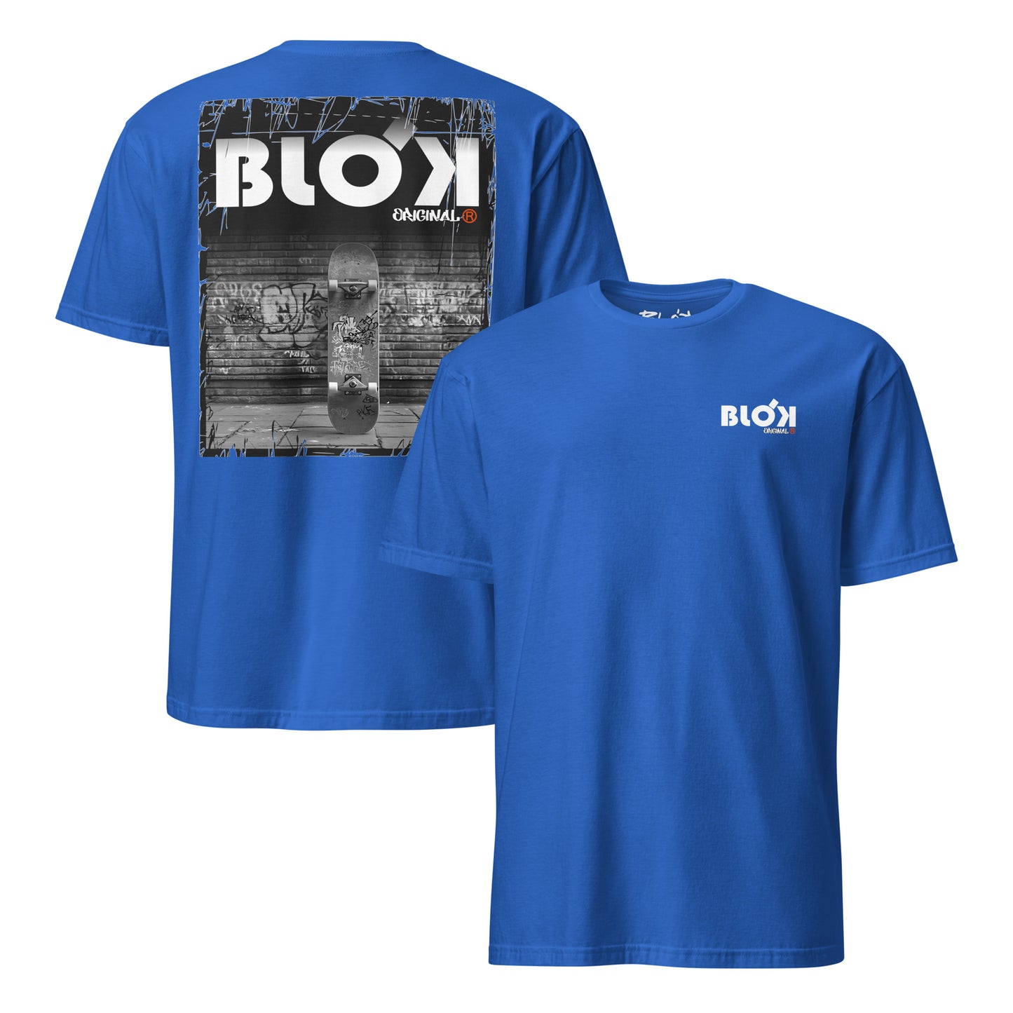 BLOK Skateboard - Orange Front Print Women's Relaxed Fit Graphic T-Shirt
